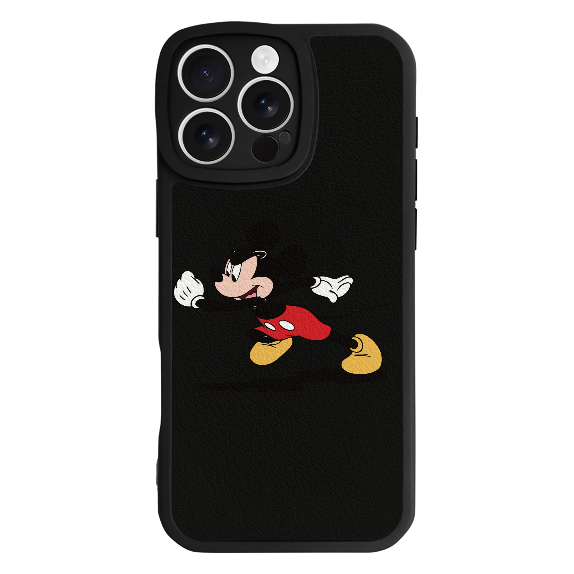 （画像用） ミッキーマウス Mickey Mouse 【iPhone 16シリーズ対応】シリコンスマホケース（レザー調） 材質：シリコン